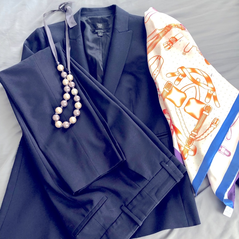 Gorgeous J. Crew Navy Suit- blazer AND pants!